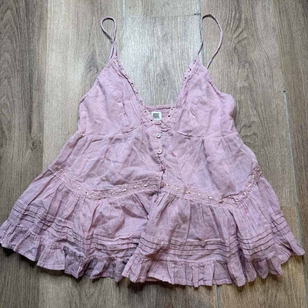 BDG Urban Outfitters Pink Cotton Baby Doll Cochette Tank M